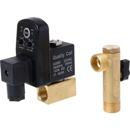 50PB AC 220V 1/2inch Electronic Timed 2way Air Compressor Gas Tank Automatic Drain Valve