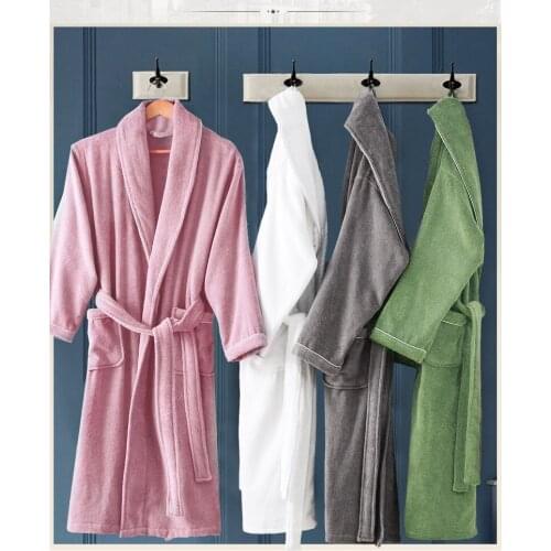 Five-star hotel cotton bathrobes winter towels thick cotton men and women couples absorbent beauty salon bathrobes