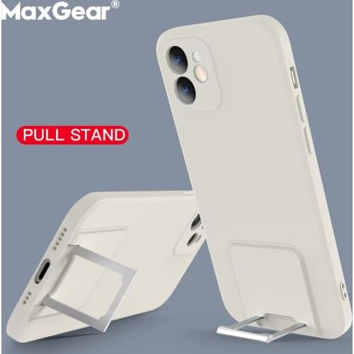 Liquid Silicone Ring Holder Stand Phone Case For iPhone 11 12 Pro Max XS X XR 7 8 Plus SE 2020 Shockproof Luxury Original Cover