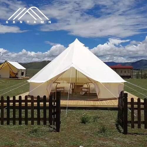 GRNTAMN Four Seasons 4M 5M Singel Layer Oxford Material with PU Coating Waterproof Family Camping Bell Tent for Tourism