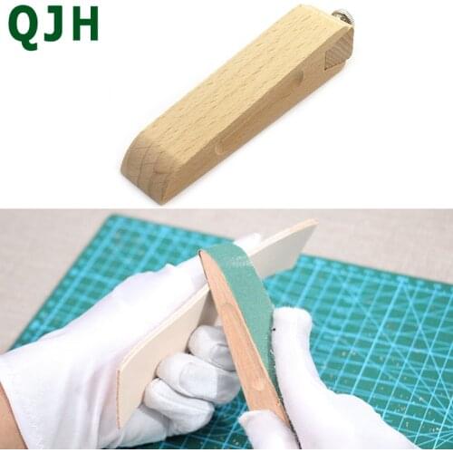 Leather durable vegetable tanning tools beech practical sandpaper block handmade wood sandpaper DIY leather edge treatment tool