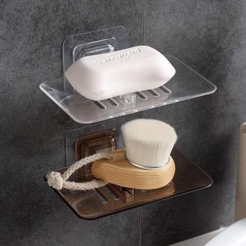 Creative no-hole paste crystal toilet siphon soap rack leachate soap box bathroom soap dishes Storage Holders & Racks