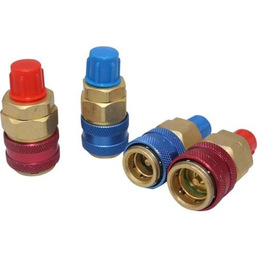 2 Pcs/Set Freon R134A H/L Auto Car Quick Coupler Connector Brass Adapters Air Conditioning Refrigerant