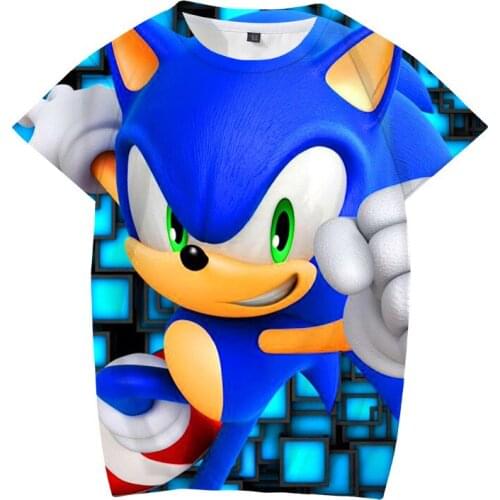 Boys Summer T-shirt Anime Characters Baby Boy Tops Toddler T-shirts Kids Girls T-shirts Kids T-shirts Sonic Childrens Clothing