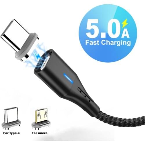 5A Magnetic Charge Cable Fast Charging Data Wire For Samsung S20 Magnet Charger USB Type C Cable For Huawei Mate 30 USB C Cord