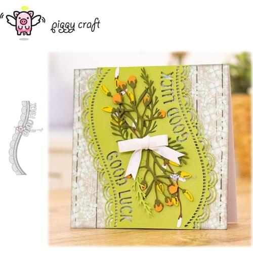 Piggy Craft metal cutting dies cut die mold Good luck letter border Scrapbook paper craft knife mould blade punch stencils dies
