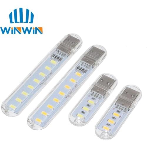 Mini Mobile Power USB LED Lamp DC5V 3 LED 8 LED Camping Computer Portable Night USB Gadget Lighting For PC Laptop