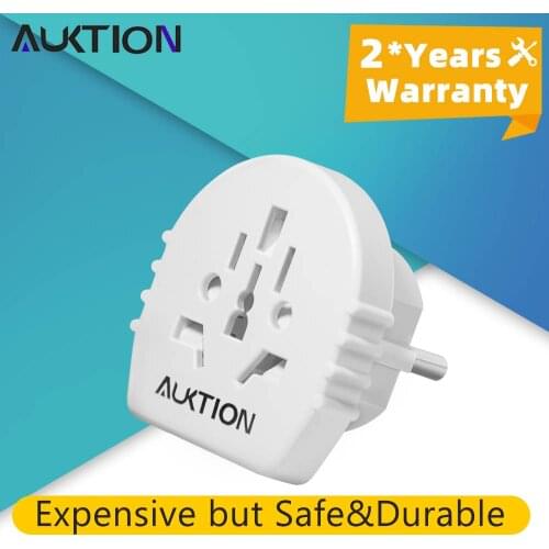 New AUKTION Universal European Plug Adapter 16A 250V AC Travel Charger Wall Power Plug Socket Converter Adapter for Home Office