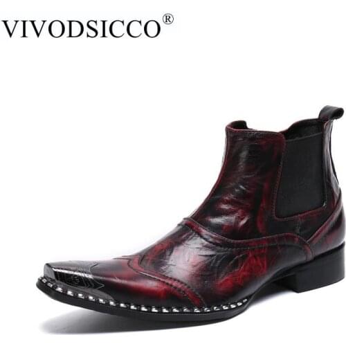 New Men Chelsea Boots Fashion Handmade Embossed Leather Luxury Stylish Dress Wedding Pointed Toe Ankle Mens Oxfords Shoes