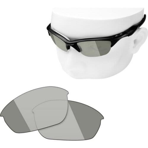 OOWLIT Polarized Replacement Lenses of Grey Photochromic for-Oakley Half Jacket 2.0 OO9144 Sunglasses