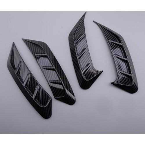 1 Set ABS Carbon Fiber Style Car Front & Rear Headlight Eyebrow Eyelid Cover Trim Frame Fit For Audi A4 B9 2020