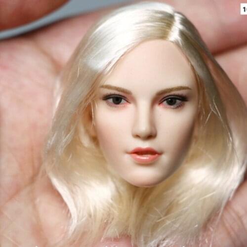 Custom 1/6 Scale Sexy Monster Hunter Head Sculpt European Female Solider Head Carve Toy