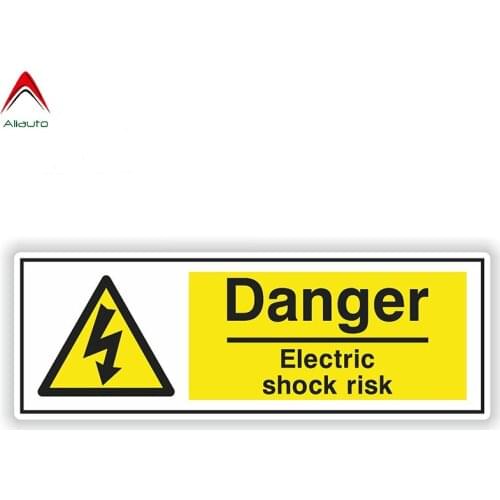 Aliauto Warning Car Sticker Danger Electric Shock Risk Automobiles Motorcycles Bumper Laptop Fridge Decor Vinly Decal,13cm*5cm