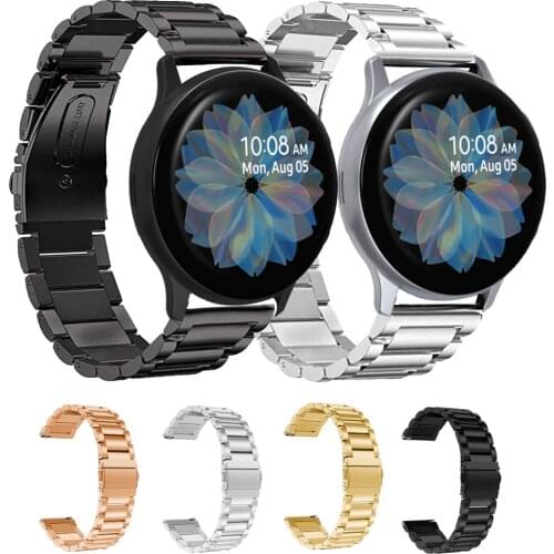 Stainless Steel Watch Band Strap For Samsung galaxy watch Active 2 44mm 40mm Metal Replacement Bracelet 20MM Watchband Active2