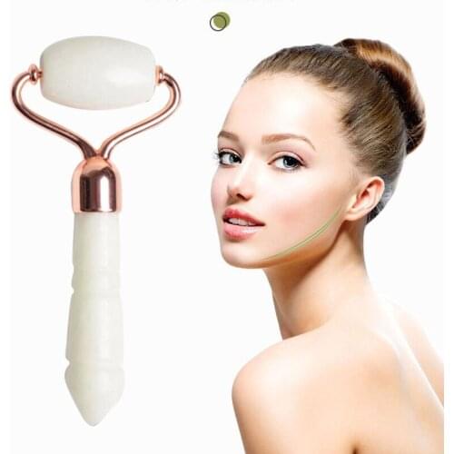 Face Roller Massage White Jade Stone Face Neck Body Massager Stick Firm lifting Slimming Skin Care Tools Facial Pusher Beauty