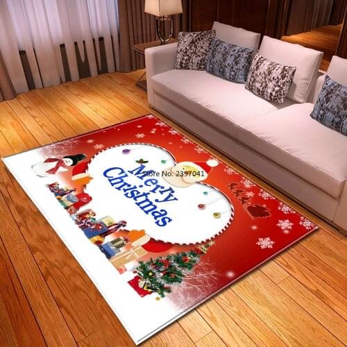 Christmas Living Room Carpet Children Rug Kids Room Decoration Large Carpet Home Non-slip Hallway Bedroom Floor Bedside Mat