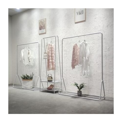 Womens clothing store rack clothing store clothes rack display rack floor silver rack net red simple luxury style clothes rack
