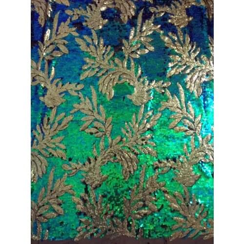 125cm bunch leaf image Sequined Fabric,5 Colours for Choice,,XERY-ZH170103A