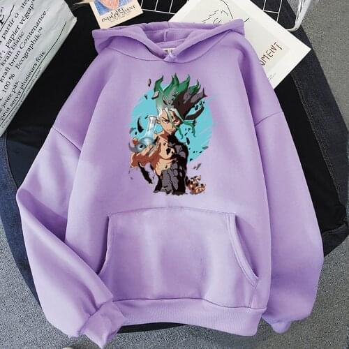 Anime Hoodies Dr.STONE Ishigami Senkuu Harajuku Men Women Vintage Ulzzang Japanese Winter Sweatshirts Long Sleeve Pullovers Tops