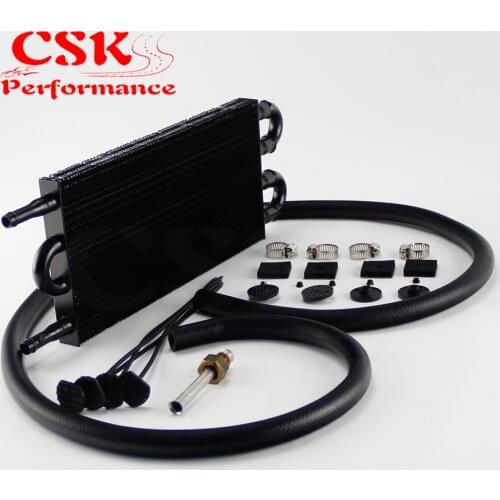 Universal Remote Transmission Oil Cooler/Auto-Manual Radiator Converter Black
