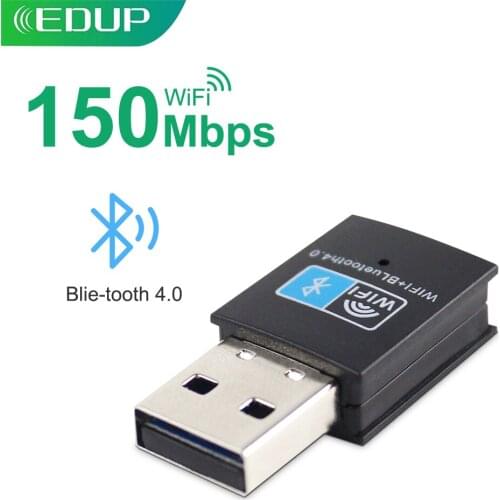 EDUP 150Mbps USB WiFi Adapter Bluetooth 4.0 802.11n Wireless USB Dongle Network Card Receiver for Desktop Laptop Windows Linux