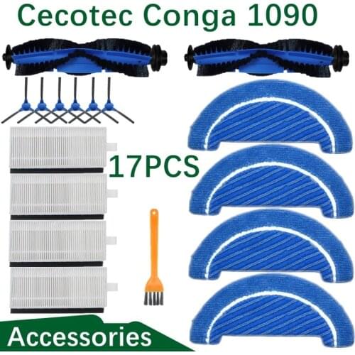 For Cecotec Conga 1090 Main Brush Side Brush Hepa Filter Mop Replacement Ultra Robotic Vacuum Cleaner Spare Parts