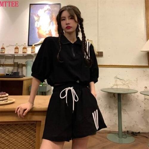 Sports Suit Celebrity Summer Drawstring Short Jacket Korean Fashion High Waist Loose Shorts Suit Women Suit