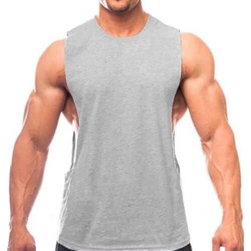 Men Vest Solid Color Loose Summer Round Neck Sleeveless Top for Fitness Clothing Sportwear Muscle Vest Men Sleeveless Shirt 3XL