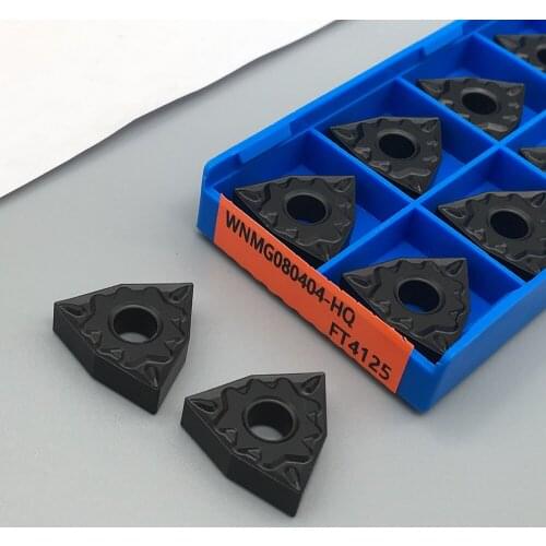 10PCS WNMG080404 HQ FT4125 Machining Steel Parts Lathe Cutter Carbide Inserts External Turning Tool Carbide Insert Turning Tool