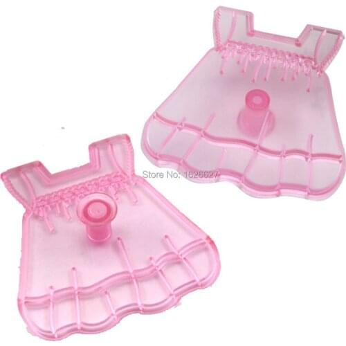 100% Foodgrade Plastic Lovely Baby Dress Cake Mold Fondant Cutter Decorating Tools Plunger Moldes Color Bright Pink