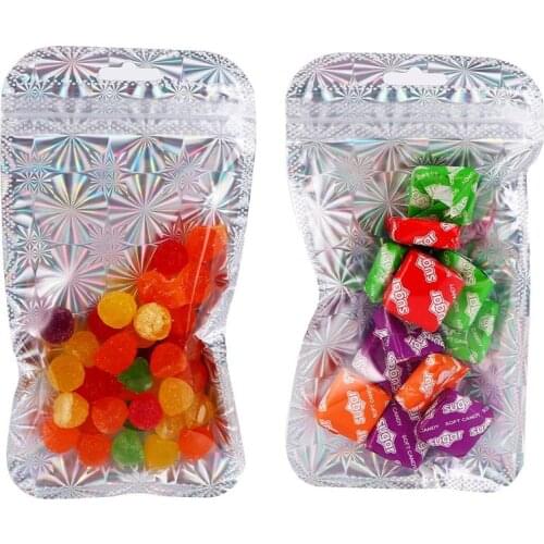 100pcs Plastic Durable Lightweight Semitransparent Multifunctional Food Packing Bag ift Bag Storage Pouch Candy Jewelry Gift