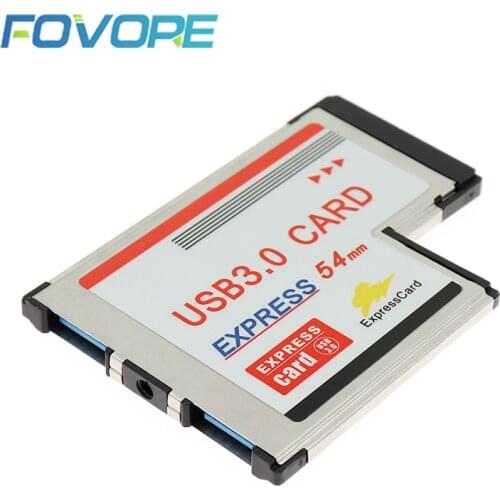 2 Dual Ports USB 3.0 HUB Express Card ExpressCard 54 54mm Hidden Inside USB3.0 Adapter ASMedia ASM1042 Chip For Laptop Notebook