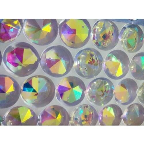 220pc 22mm AB Pointed Octagon Glass Crystal Beads 2 holes chandelier parts crystal crystal lighting beads prism pendants