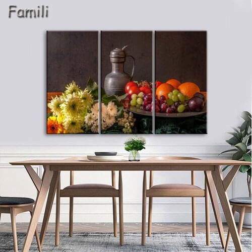 3Pieces Retro Abstract Paintings Still life Books And Cup Canvas Paintings Wall Art Wall Pictures For Living Room Decor