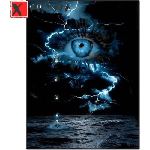 5D Diamond Painting Abstract natural landscape lightning eye Full Drill Diamond Embroidery Mosaic Rhinestones Art Handicraft