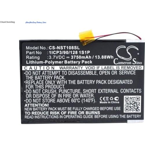 Cameron Sino 3750mAh Battery 1ICP3/90/128 1S1P for Nuvision 10.1", TM1088C