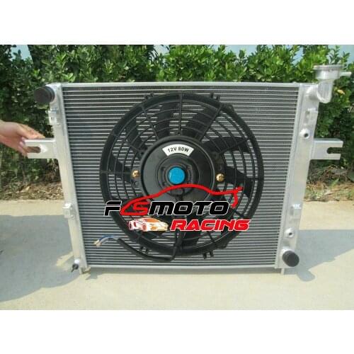 Aluminum Radiator + Fan For J-e-e-p Grand Cherokee WJ & WG MK II 4.7L V8 4x4 1999-2005 AT/MT AWD Closed Off-Road Vehicle
