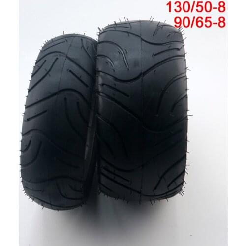 130/50-8 Rear Tire Tubeless & Tyres 90/65-8 Front Tire Vacuum for Buyang Electric Scooter Pocket Bike Mini 40psi/38psi