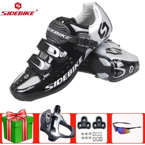 Sidebike Road Cycling Shoes Black Add Pedal Set Sapatilha Ciclismo Men Sneakers Women Auto-lock Sports Bicycle Bike Bicicleta