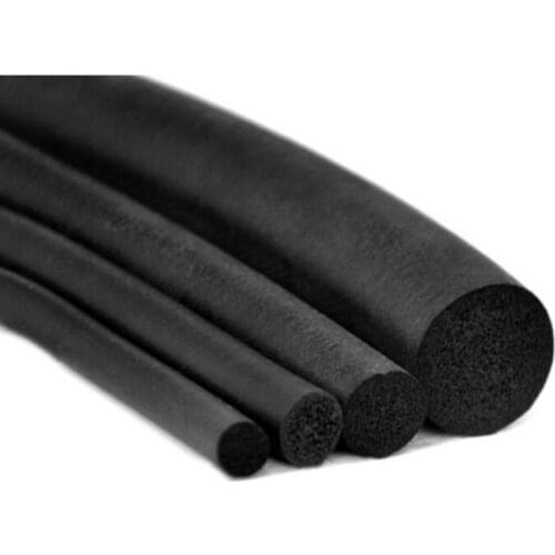 Black Foamed silicone rubber seal strip Round dia1 1.5 2 3 4 5 6 7 8 mm Oring line cord Foaming rubber molding damper waterproof