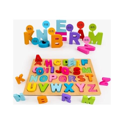 1PC Wooden Digital Three-dimensional Puzzles Hand-scratching Board Letters Cognitive Children Early Childhood Educational Toy