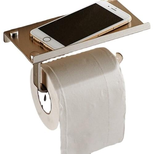 Stainless Stain Bathroom Storage Toilet Roll Paper Storage Holder Tissue Boxes Moblie Phone Shelf Towel Rack Bathroom Zotobon