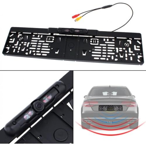 Car Rear View Camera Automatic Parking EU Car License Plate Frame Rear View Camera Reverse Rear View Camera with 4 IR Light
