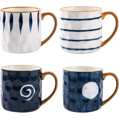 Creative Ceramic Mug With Gold Handle Handmade Embossed Porcelain Coffee Cup Tea Milk Cups Dishwasher Safe Decor