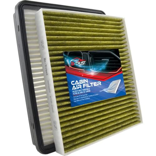 Bi-Trust Set of Engine & Cabin Air Filter Activated Carbon Replacement for Kia Optima 2016 L4 2.4L Electric/Gas CA11116