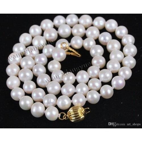Genuine 7-7.5MM white Akoya Cultured Pearl Necklace earrings set AA>>> Free shipping