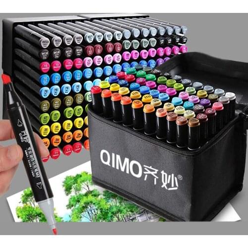 12/24/36/48/60/30/40 Color Markers Oily Double-tip Marker Water-soluble Markers Childrens Drawing Supplies Art Design Supplies