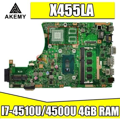 X455LA motherboard For ASUS X455LA I7-4510U i7-4500U CPU 4GB RAM Laptop motherboard K455L A455L F455L Notebook mainboard tested
