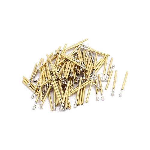 100pcs P75-G2 1.0mm Dia 16.6mm Length Metal Spring Pressure Test Probe Needle