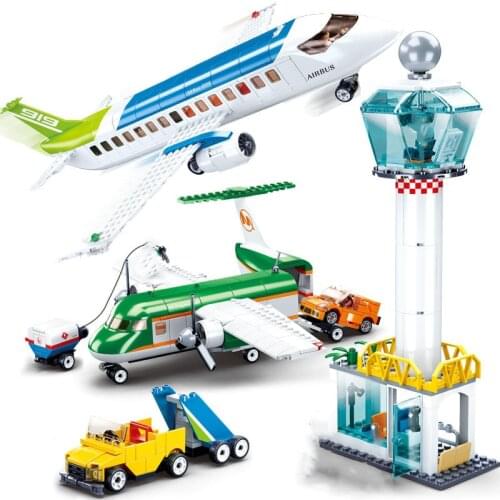Airplane Model Large Civil Aviation Airport Building Blocks DIY Assembled Aircraft Figures Bricks Toys for Boys Children Gifts